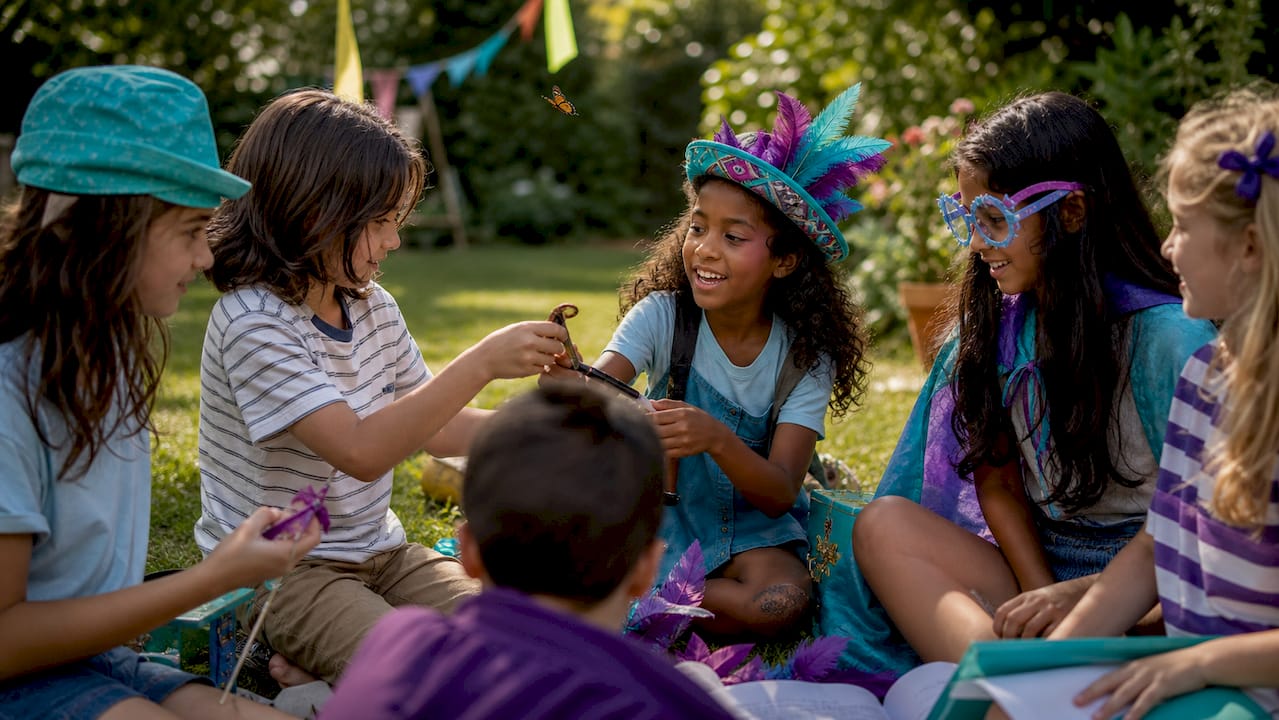 Children engaged in interactive role-play learning