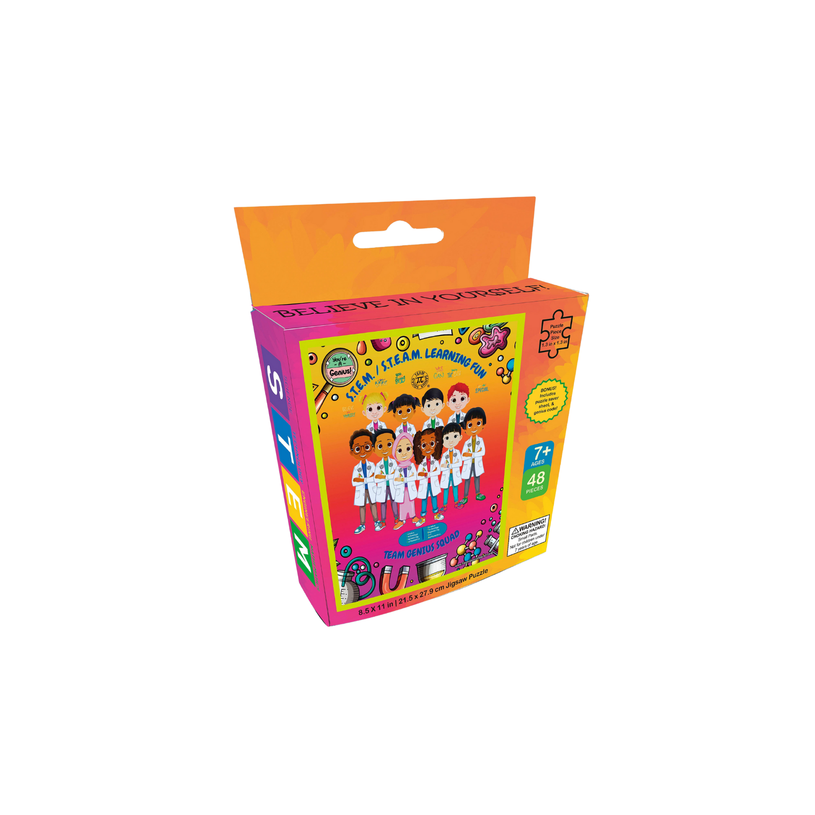 Team Genius Squad STEM Puzzle 4-Pack – Learn, Build, and Be a Certified Genius!