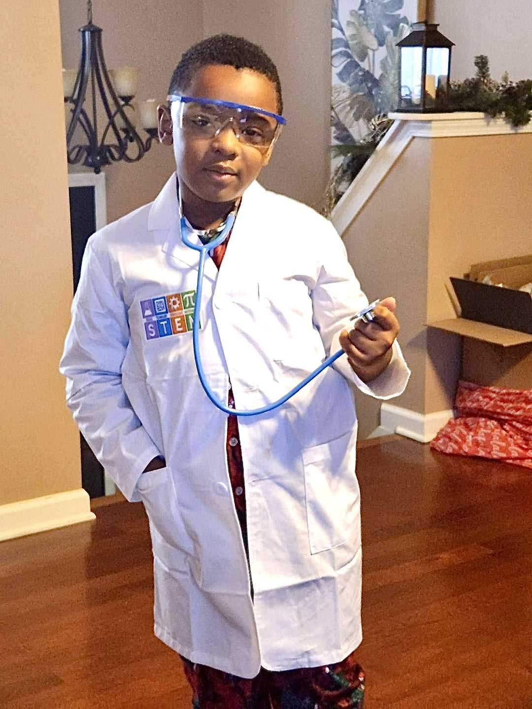 Youth STEM Lab Coat with Safety Glasses