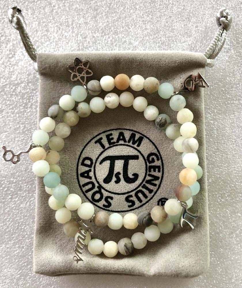 Multi Pastel Colors Stone Bracelet With Science Charms