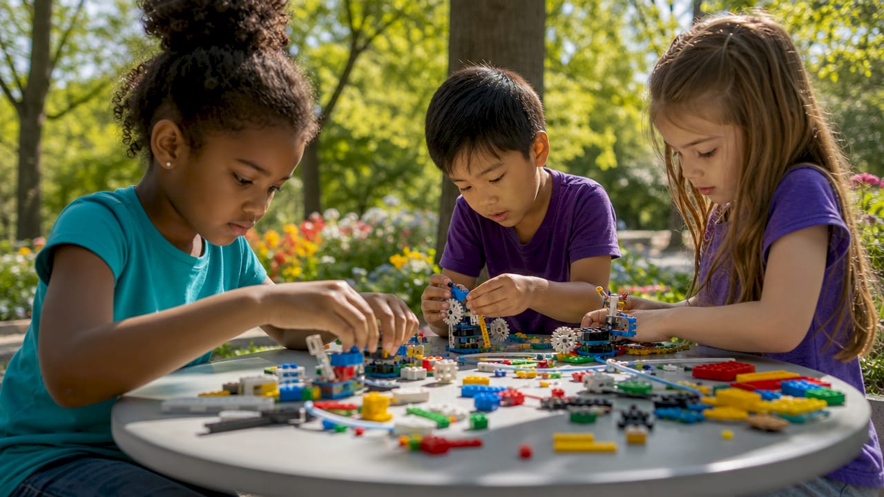 Young children building cultural STEM models