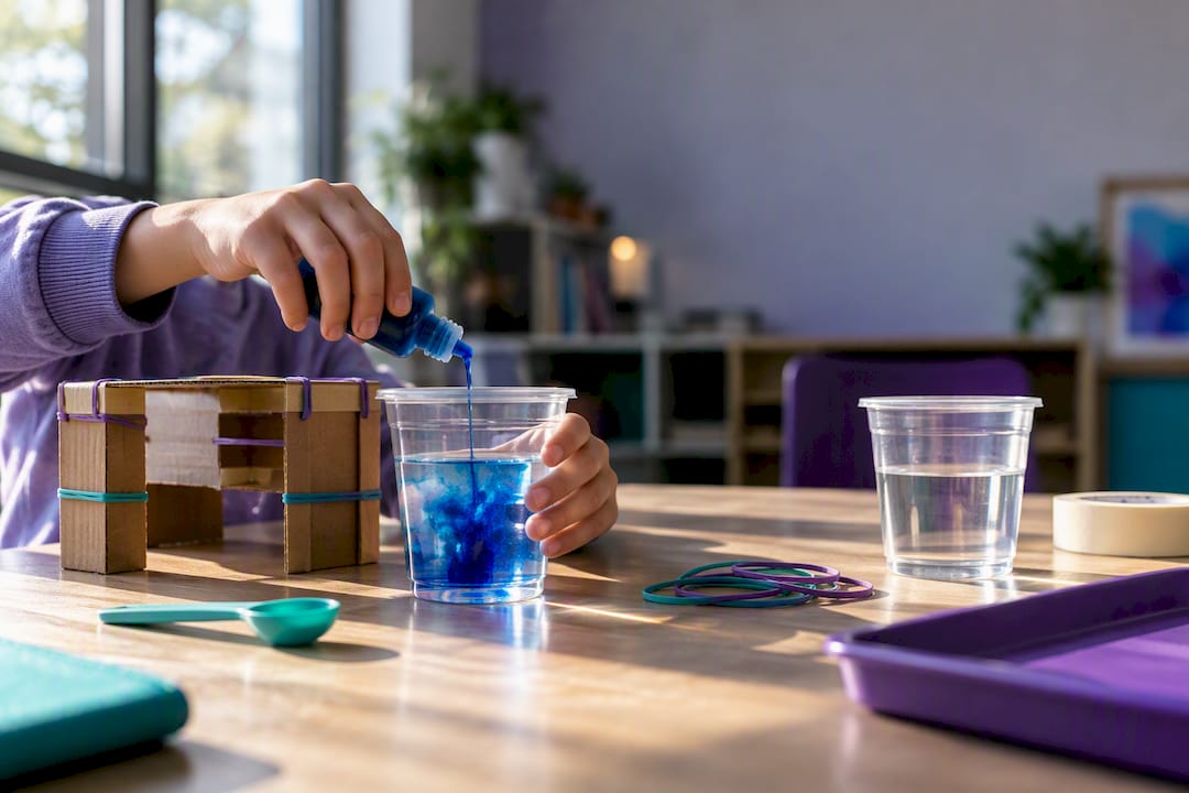 Child conducting hands-on STEM experiment