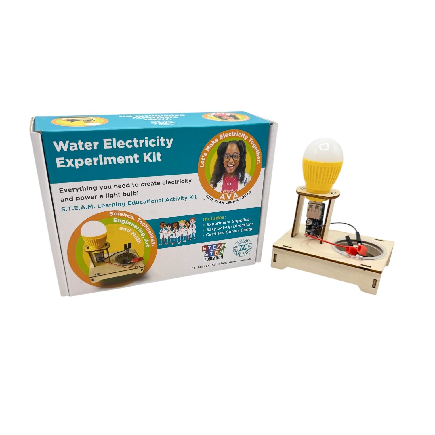 Water Electricity - STEM Experiment Kit – Make Electricity With Salt Water and Be a Certified Genius!