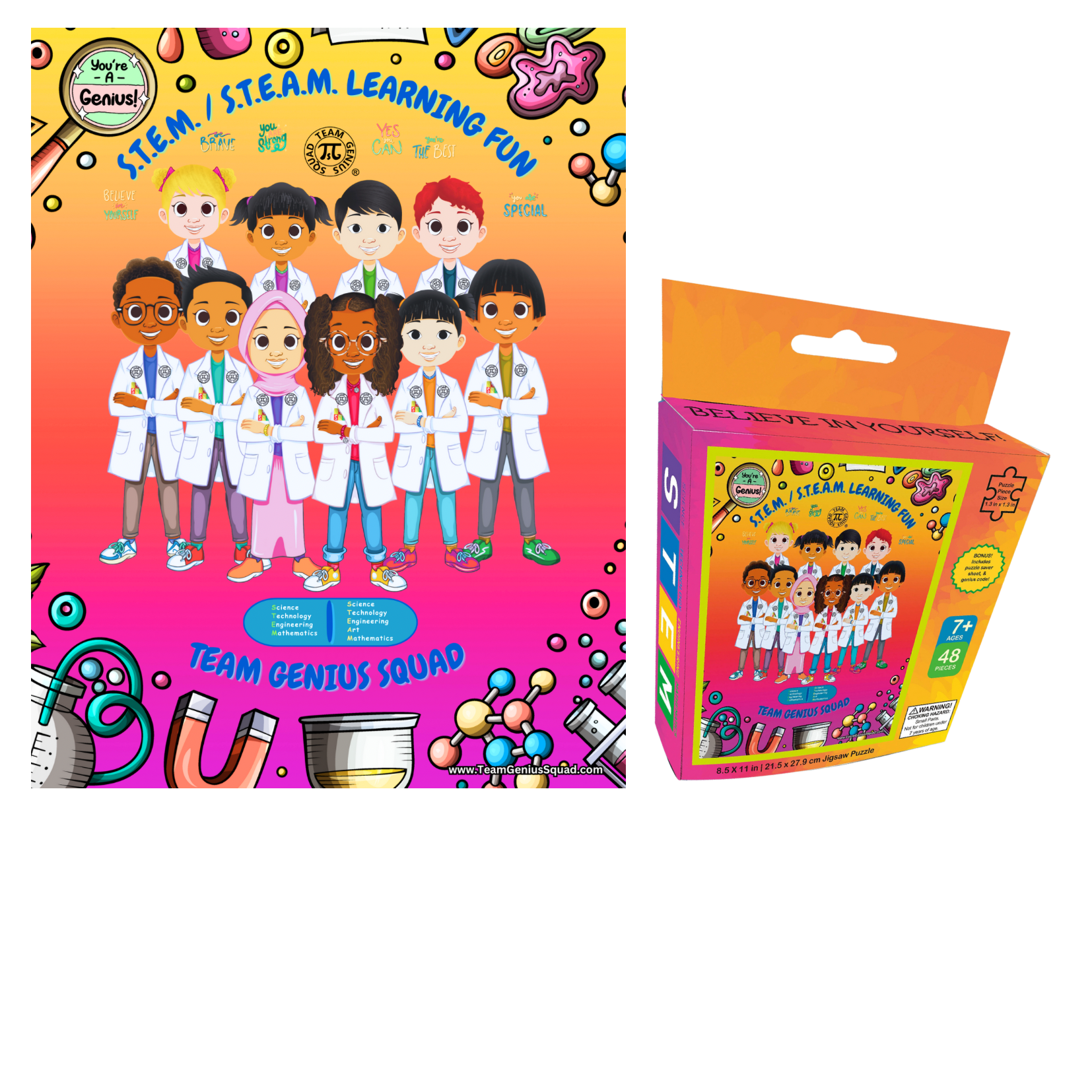 STEM Puzzle Team Genius Squad Diversity– Learn, Play, and Meet The Squad!