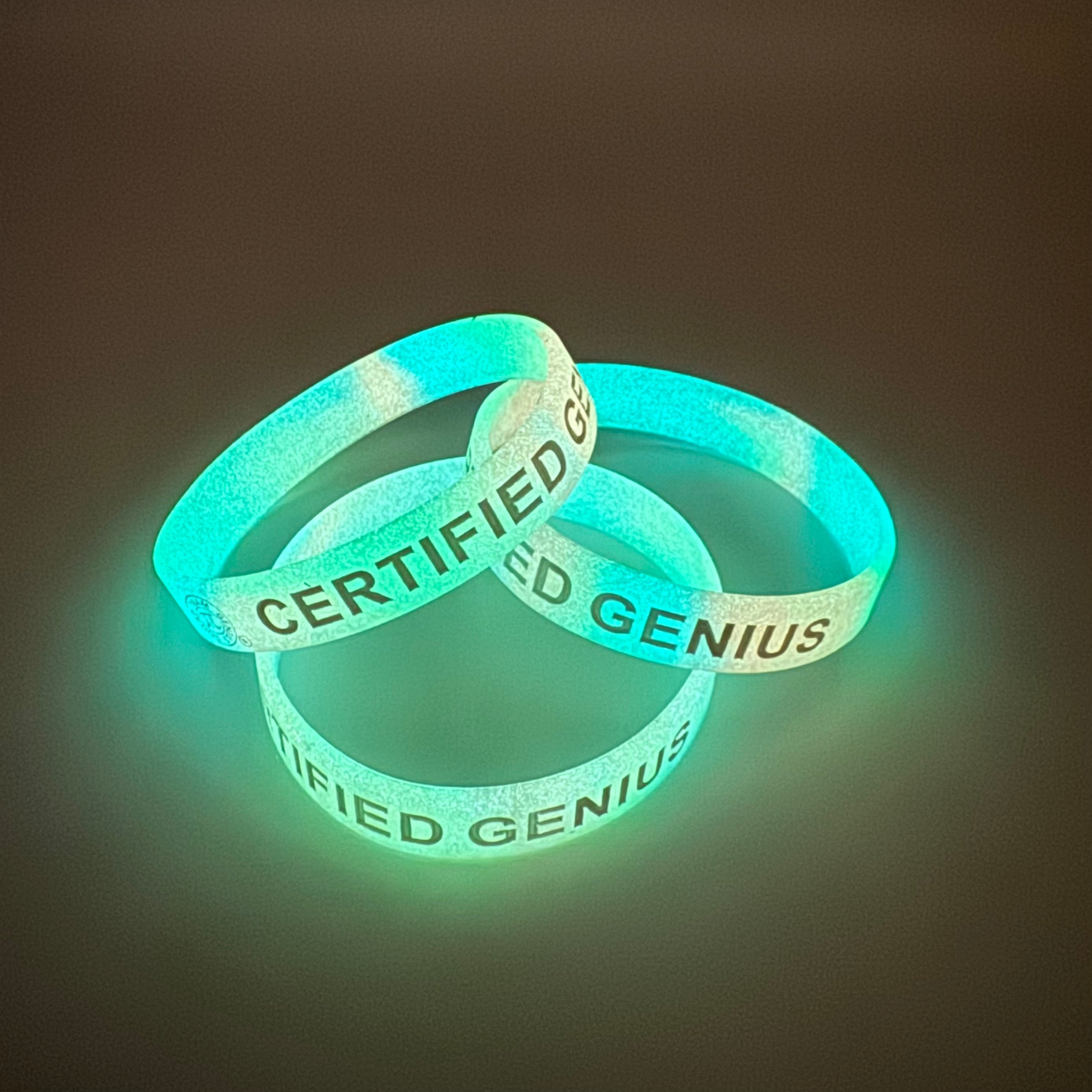 Certified Genius Glow-In-The-Dark STEM Silicone Bracelet Set