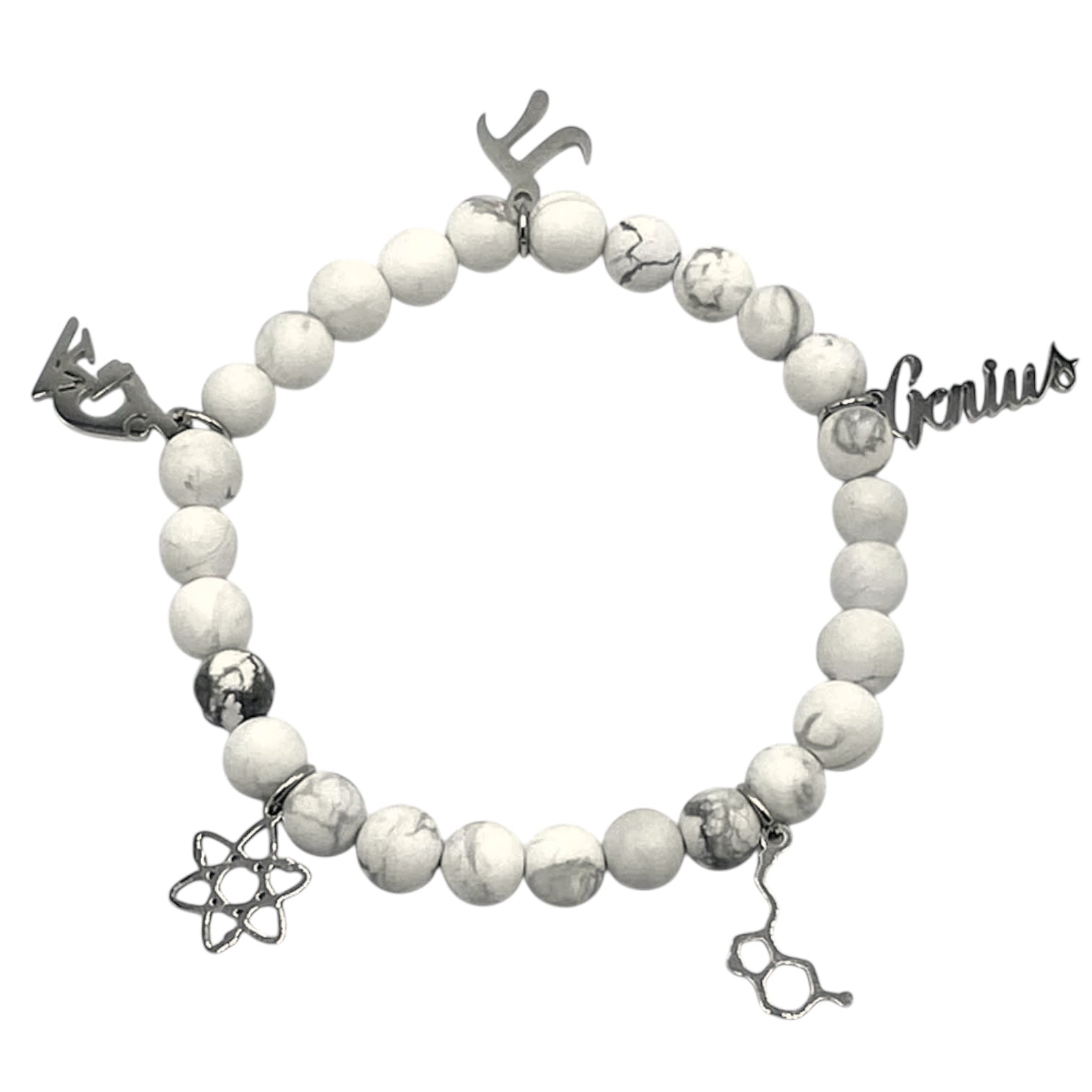 Marble Stone Bracelet With STEM-Inspired Charms