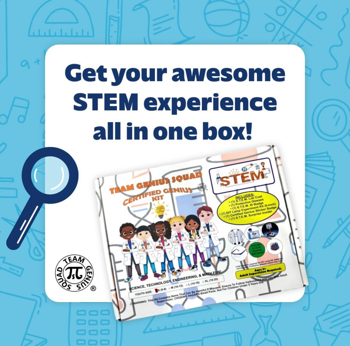 S.T.E.M. GENIUS STARTER BUNDLE WITH LAB COAT & EXPERIMENT KIT