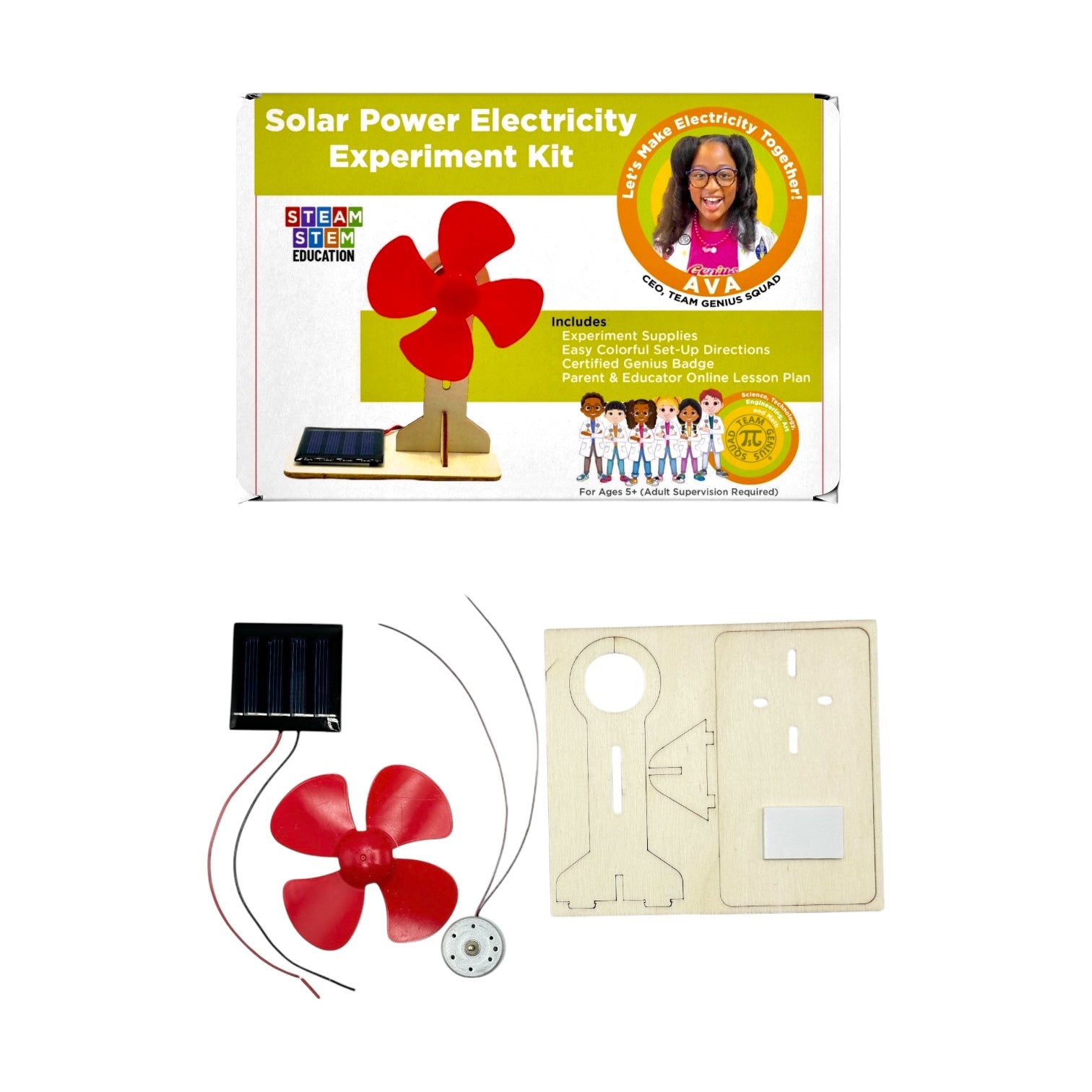 Wide Fan Solar Power Electricity-STEM Electricity STEM Experiment Kit – Learn, Build, and Be a Certified Genius!