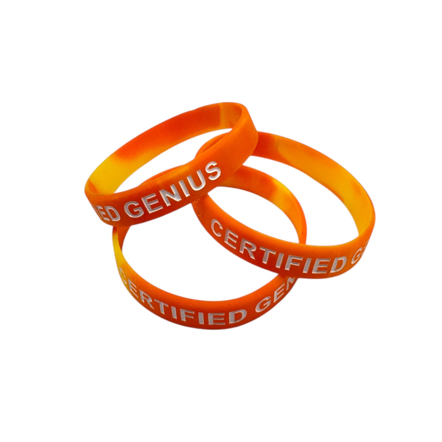 Certified Genius Orange Tie-Dye STEM Silicone Bracelet Set