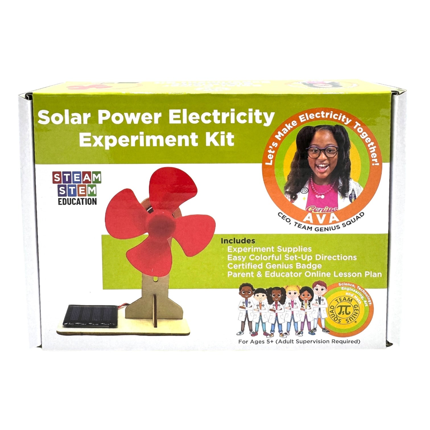 Wide Fan Solar Power Electricity-STEM Electricity STEM Experiment Kit – Learn, Build, and Be a Certified Genius!