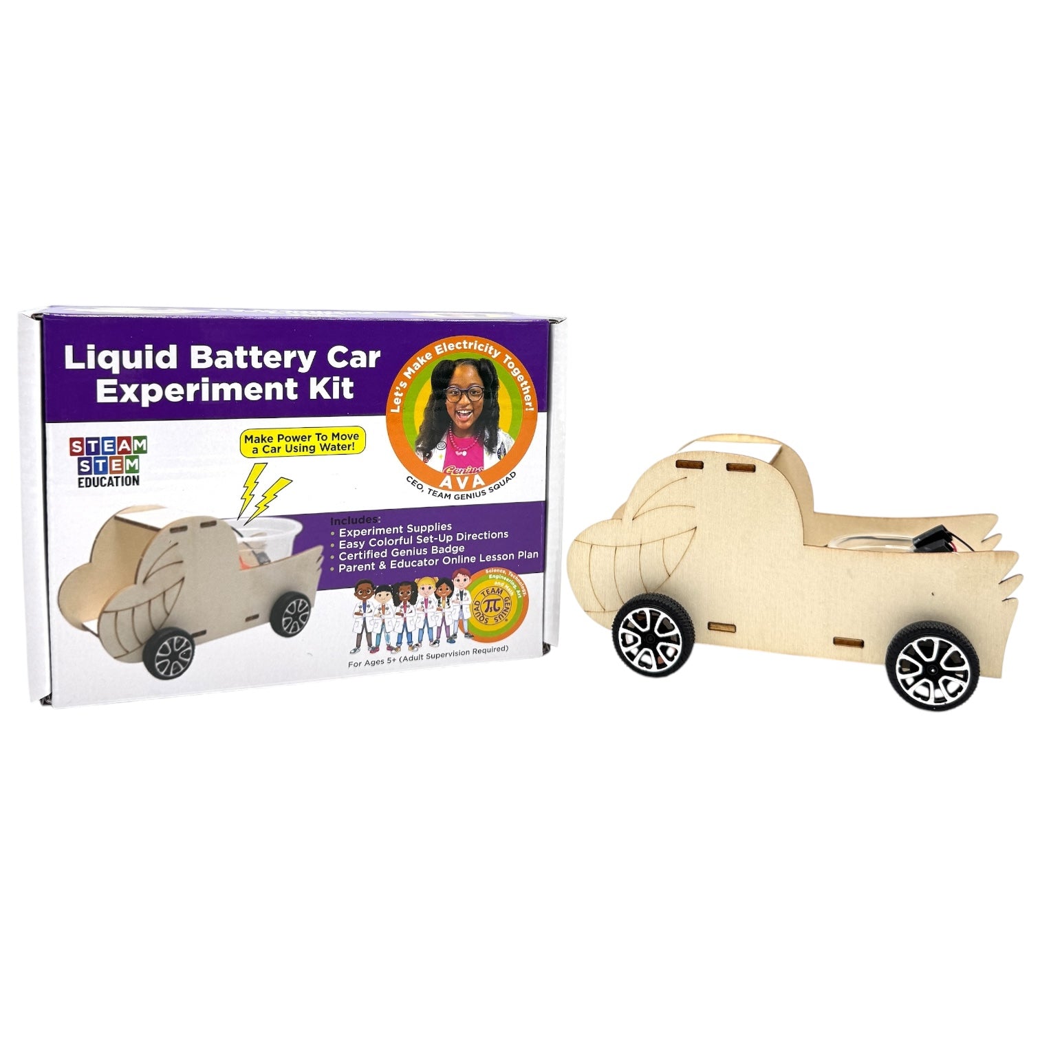 Liquid Battery Car - STEM Experiment Kit – Make Electricity With Liquid and Be a Certified Genius!