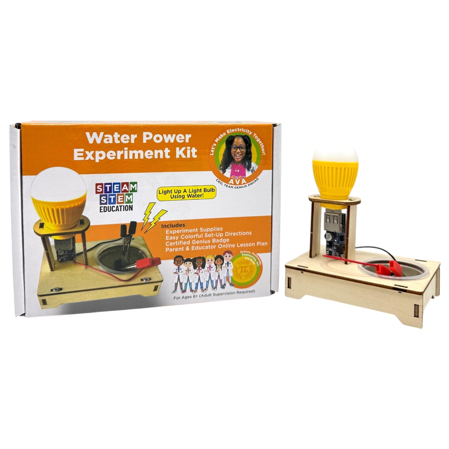 Water Electricity - STEM Experiment Kit – Make Electricity With Salt Water and Be a Certified Genius!