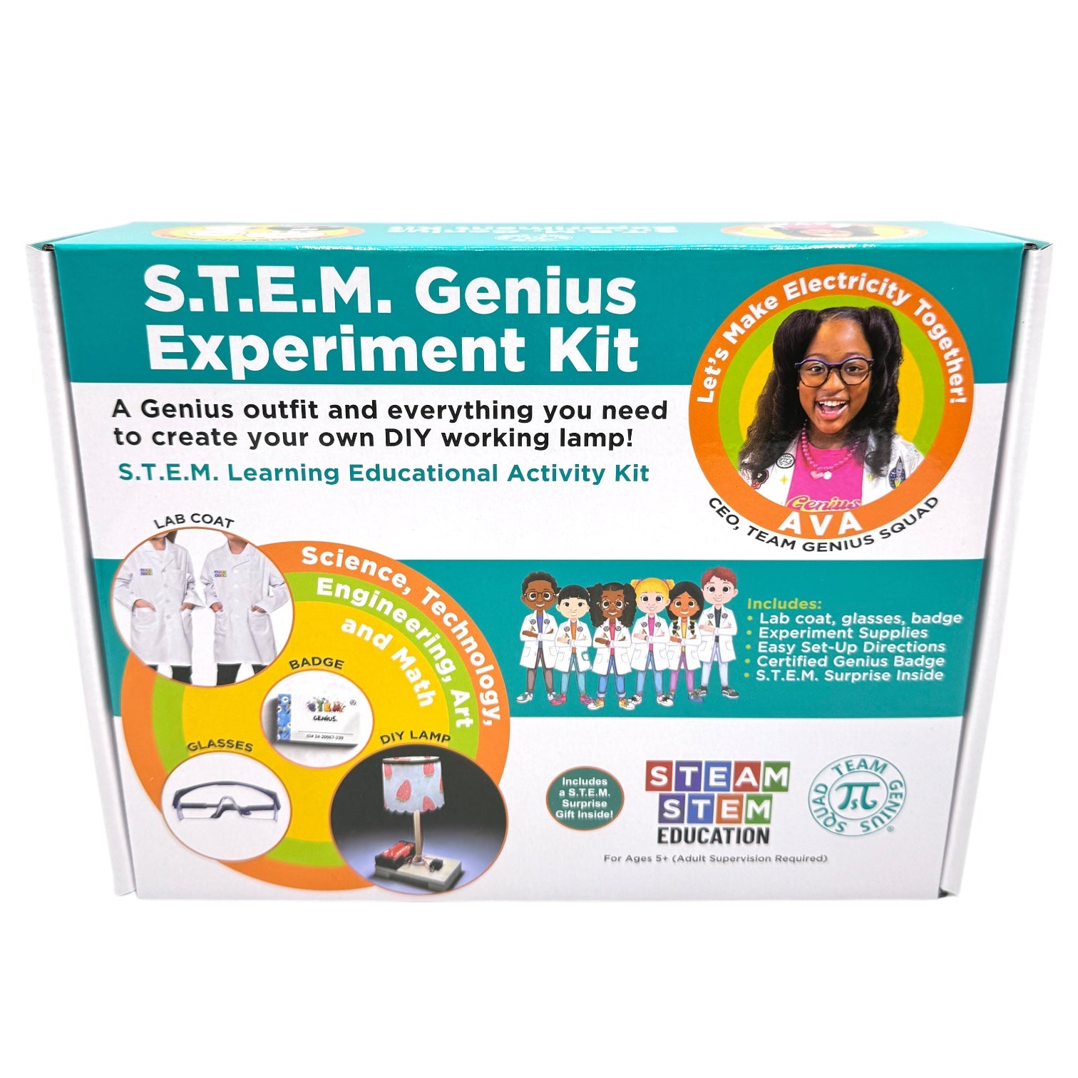 Young Genius Starter Bundle – STEM Lab Coat, Glasses, DIY Lamp Experiment!