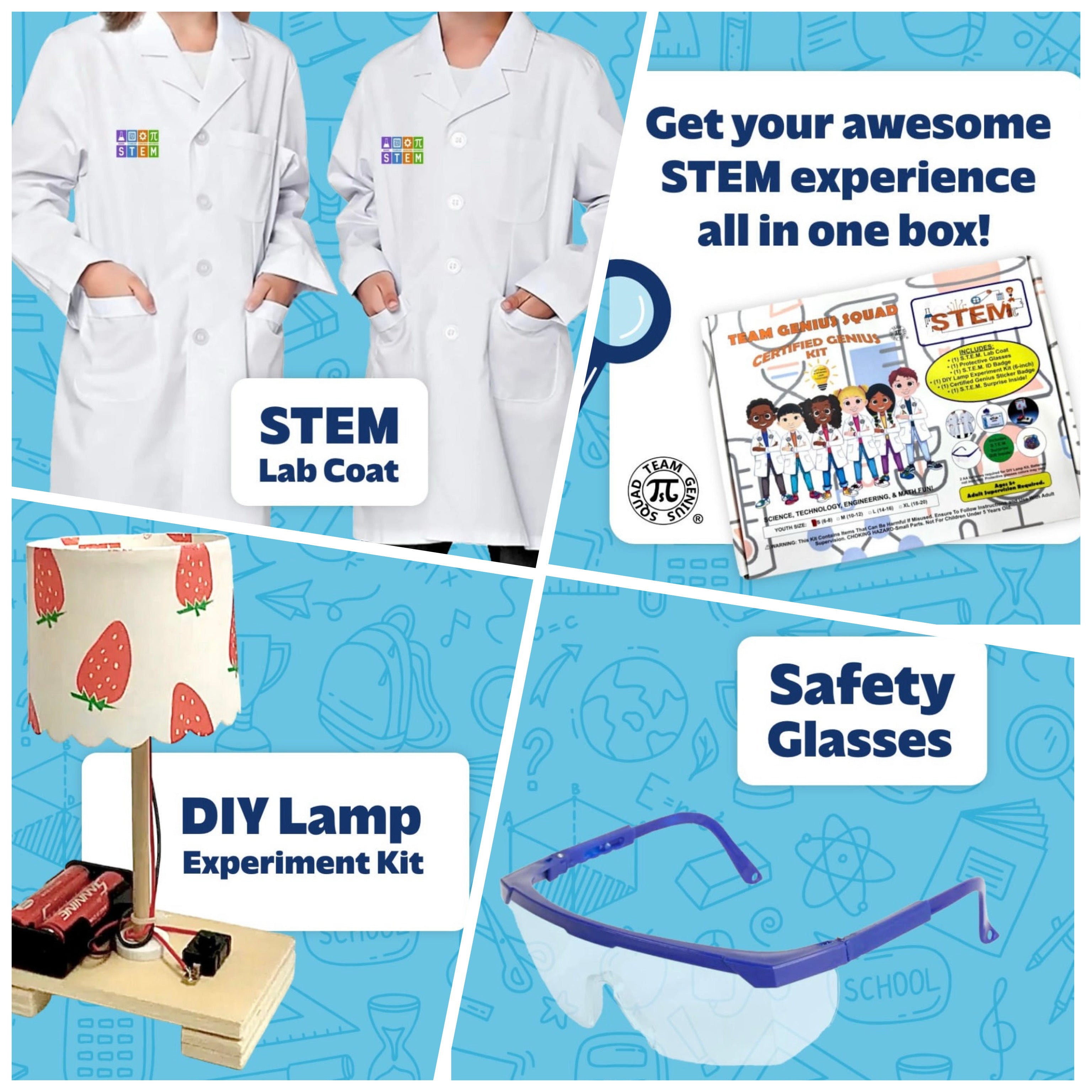 S.T.E.M. GENIUS STARTER BUNDLE WITH LAB COAT & EXPERIMENT KIT