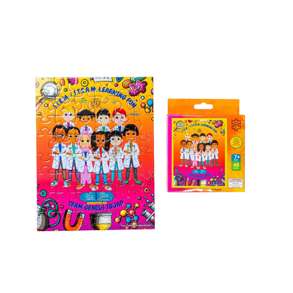 48 Piece TEM Puzzle Team Genius Squad Diversity– Learn, Play, and Meet The Squad!