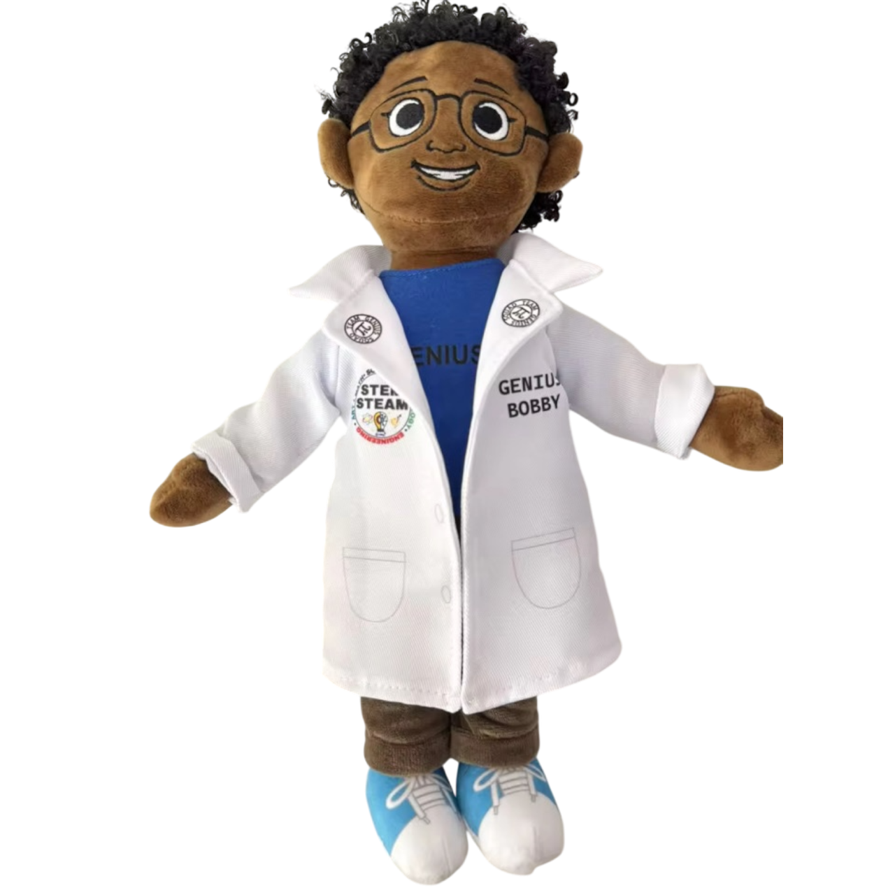 PREORDER-Black Boy STEM-STEAM Doll BUNDLE-MARCH 2026 DELIVERY- Genius STEM-STEAM Bundle – Lab Coat Wear and DIY Lamp Experiment!