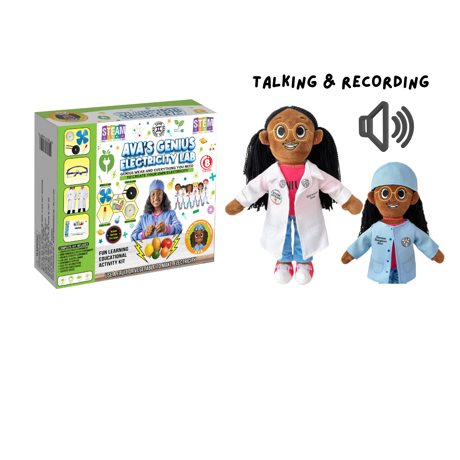 PREORDER- Black Girl PLUSH BUDDY RECORDING & TALKING STEM-STEAM BUNDLE-MARCH 2026 DELIVERY