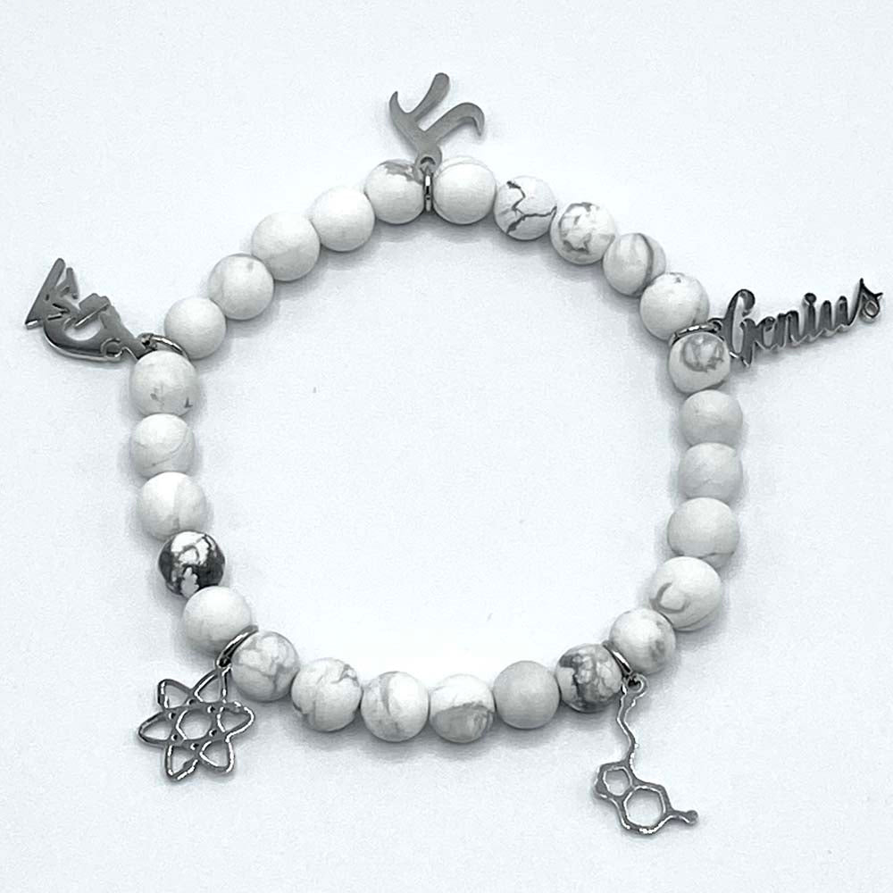 Marble Stone Bracelet With Science Charms