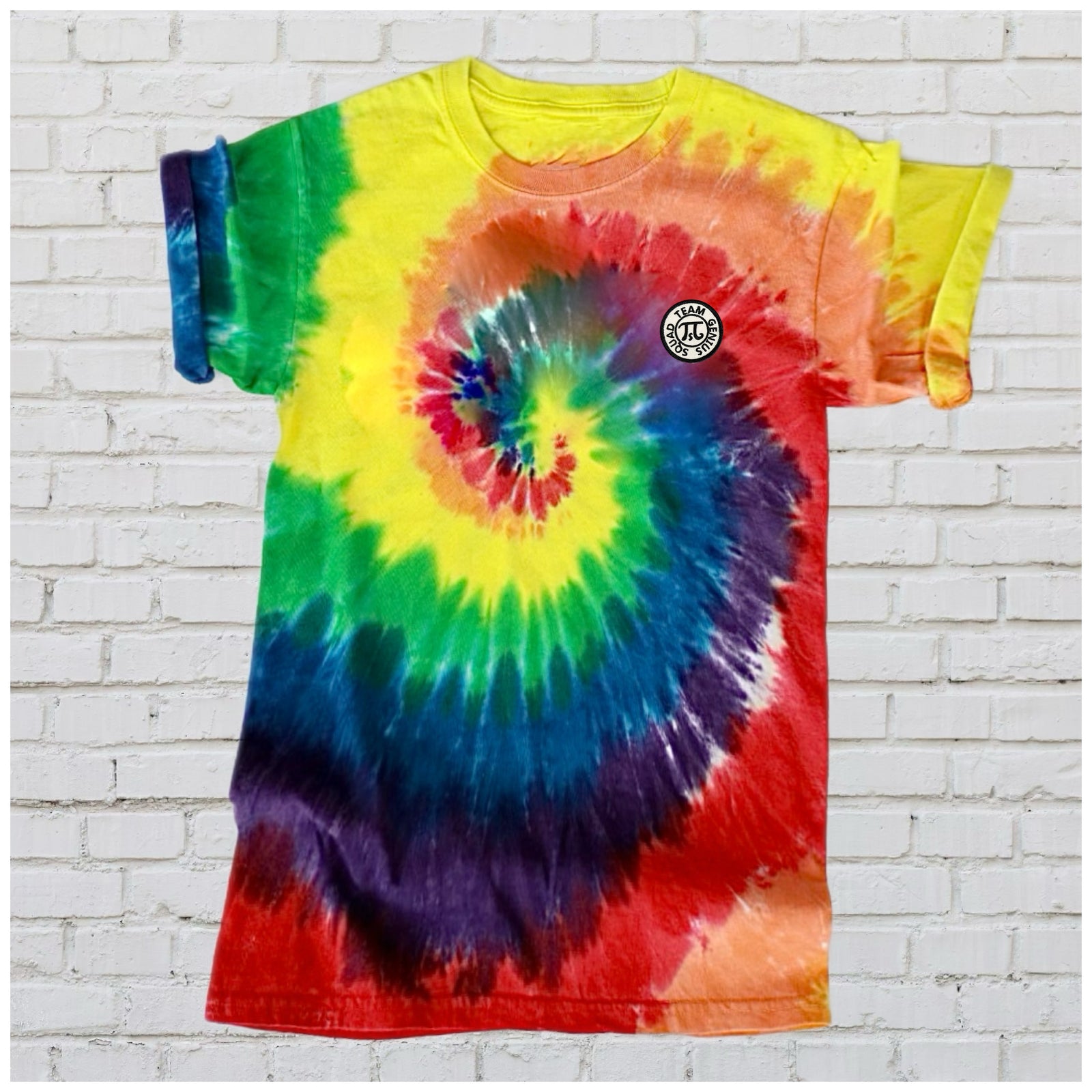 Adult Unisex MultiColor Tie Dye Genius Logo T-Shirt
