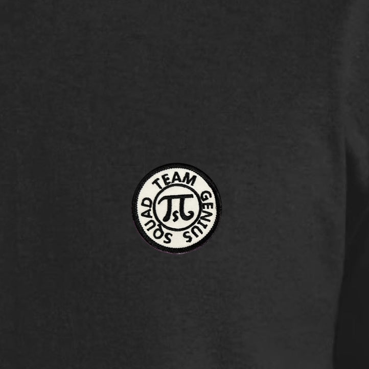 ADULT Unisex Black Genius Embroidered Logo T-Shirt