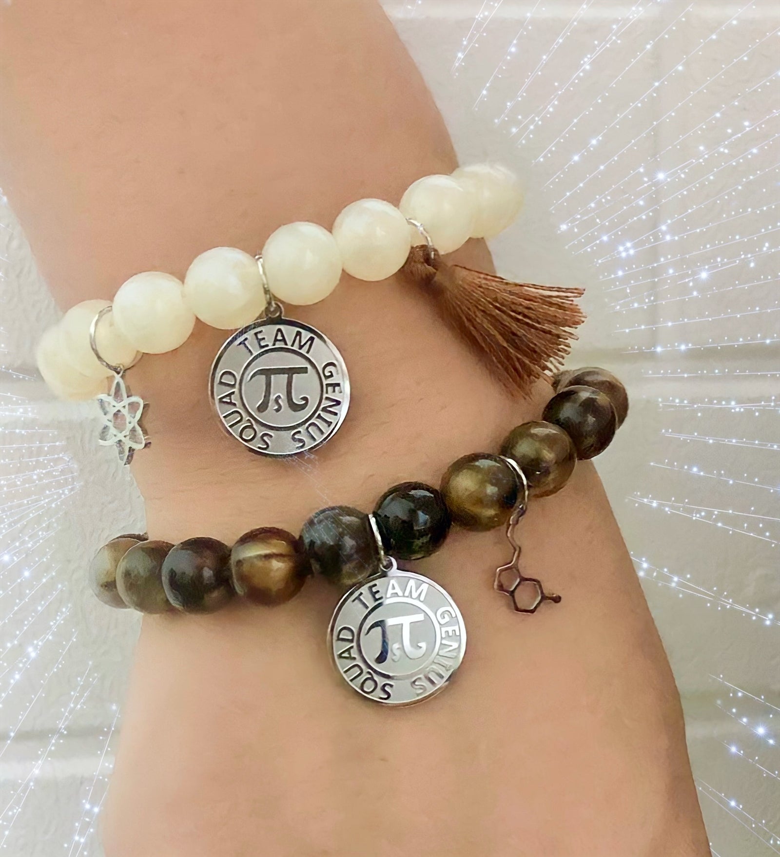 Adult Bead Bracelet with Science STEM Charms