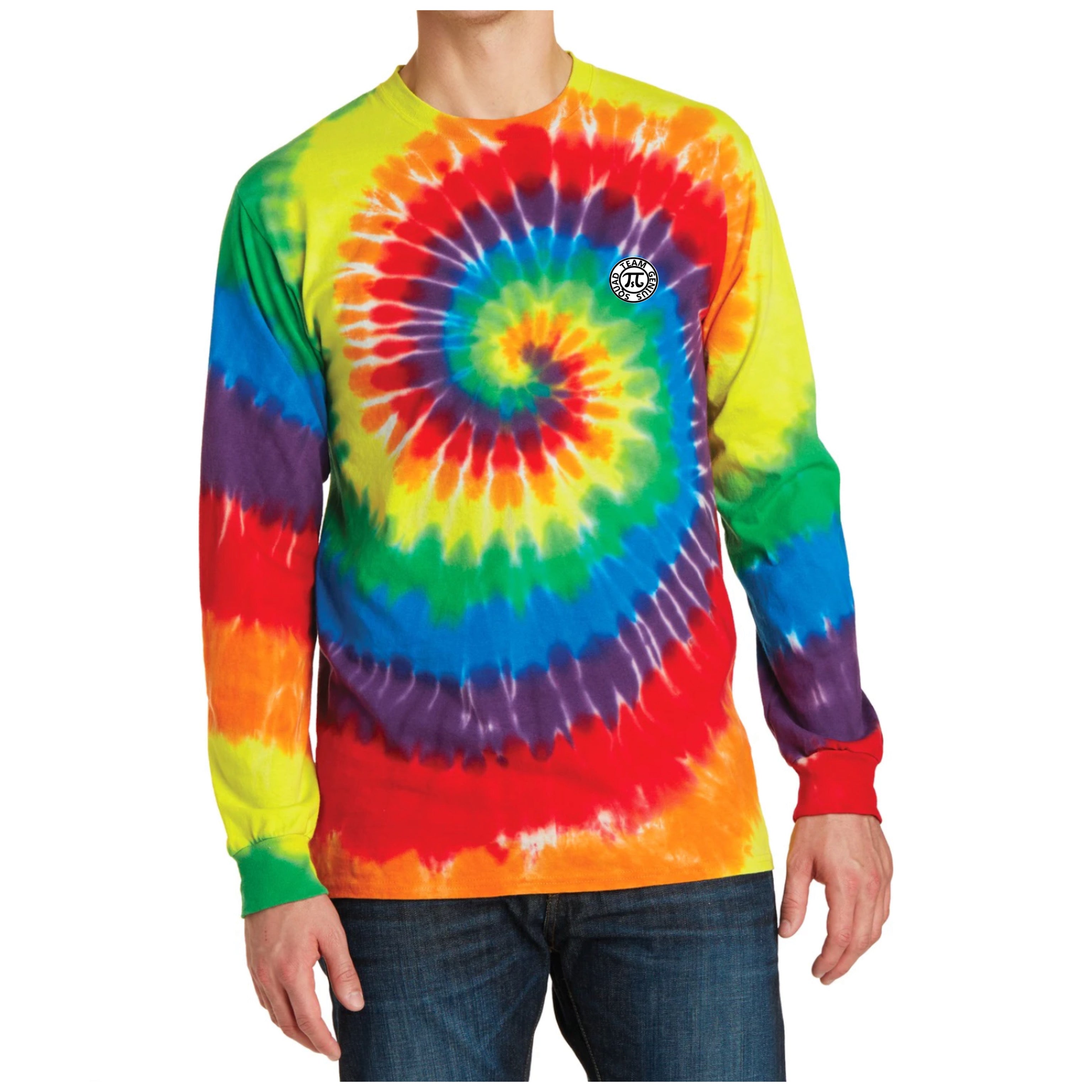 Adult Unisex Tie Dye Genius Logo Long Sleeve T-Shirt