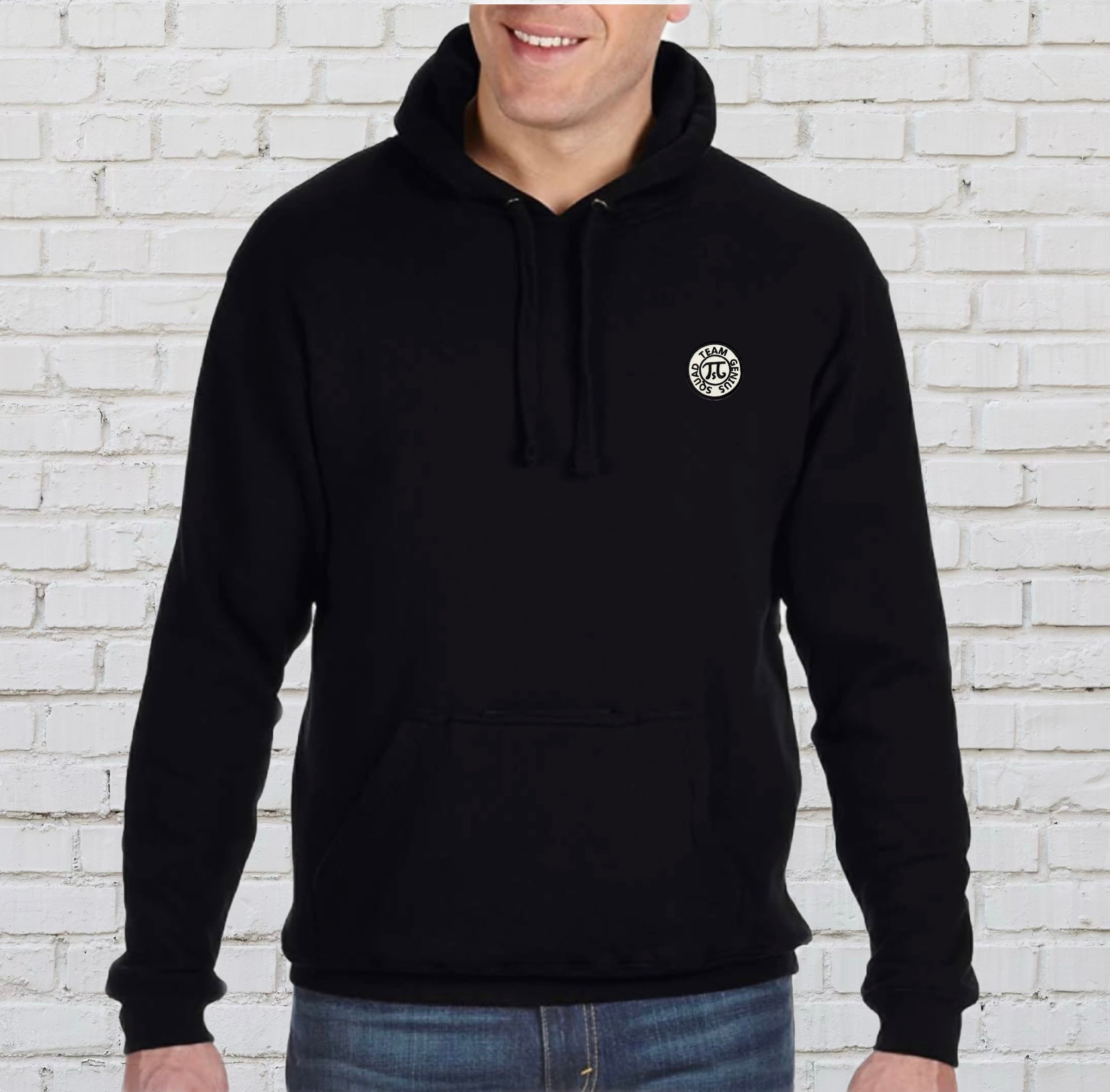 Adult Unisex Black Genius Logo Hoodie