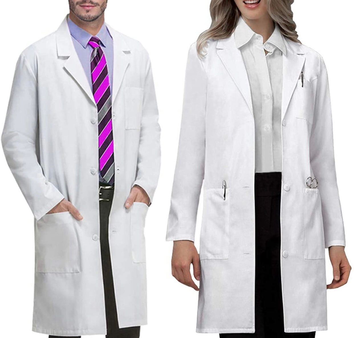 Adult Lab Coat with Safety Glasses - Protective and Professional